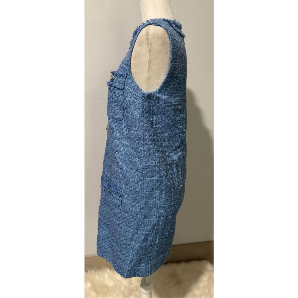 Veranica Beard Laurel Tweed mini shift dress sky blue 2 - Picture 12 of 16